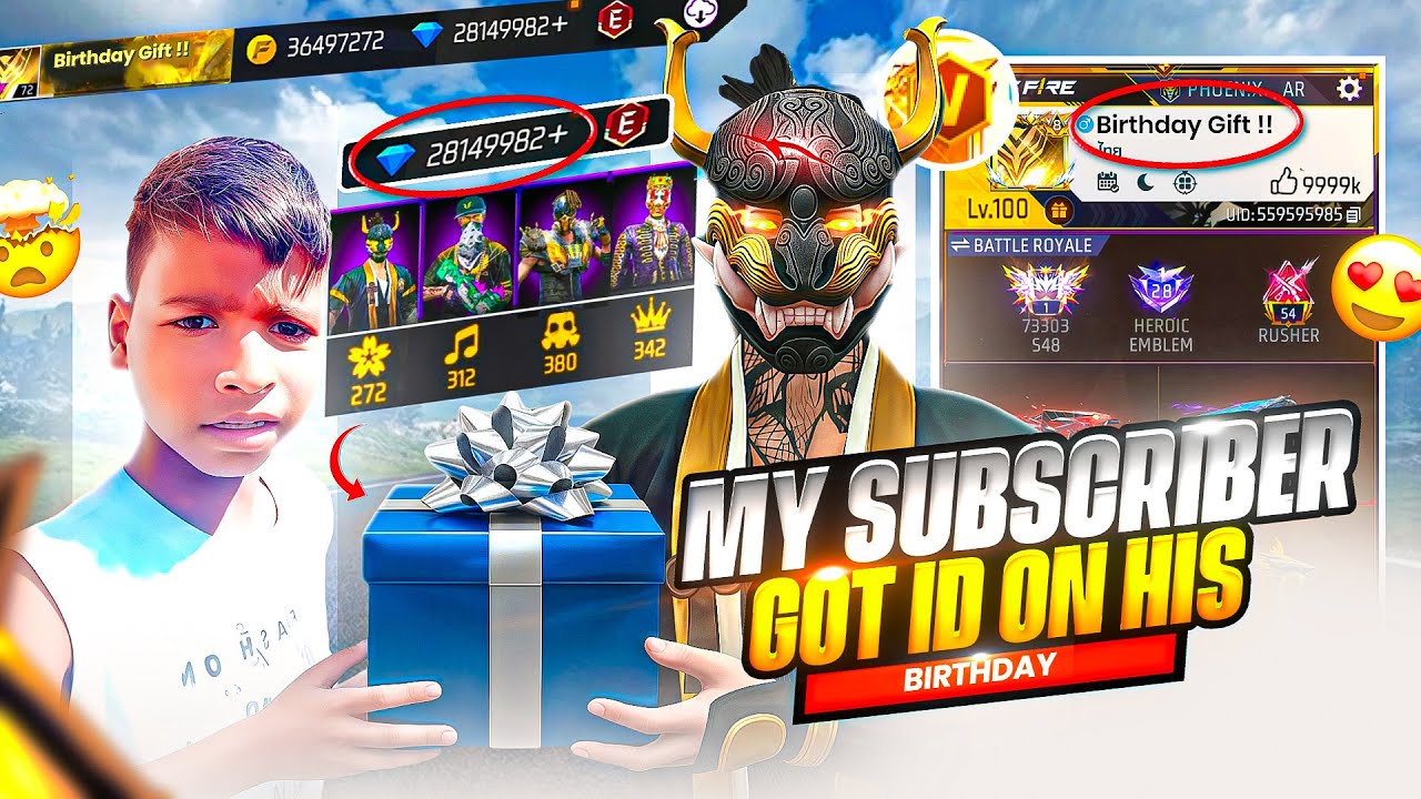 I Gifted a ₹1 Crore V Badge ID 😯 to My Subscriber on His Birthday 🎉 – Garena Free Fire