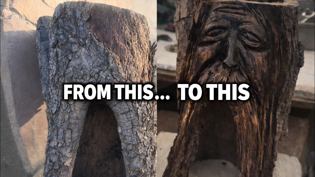 This Log Was Almost Too Thin to Carve