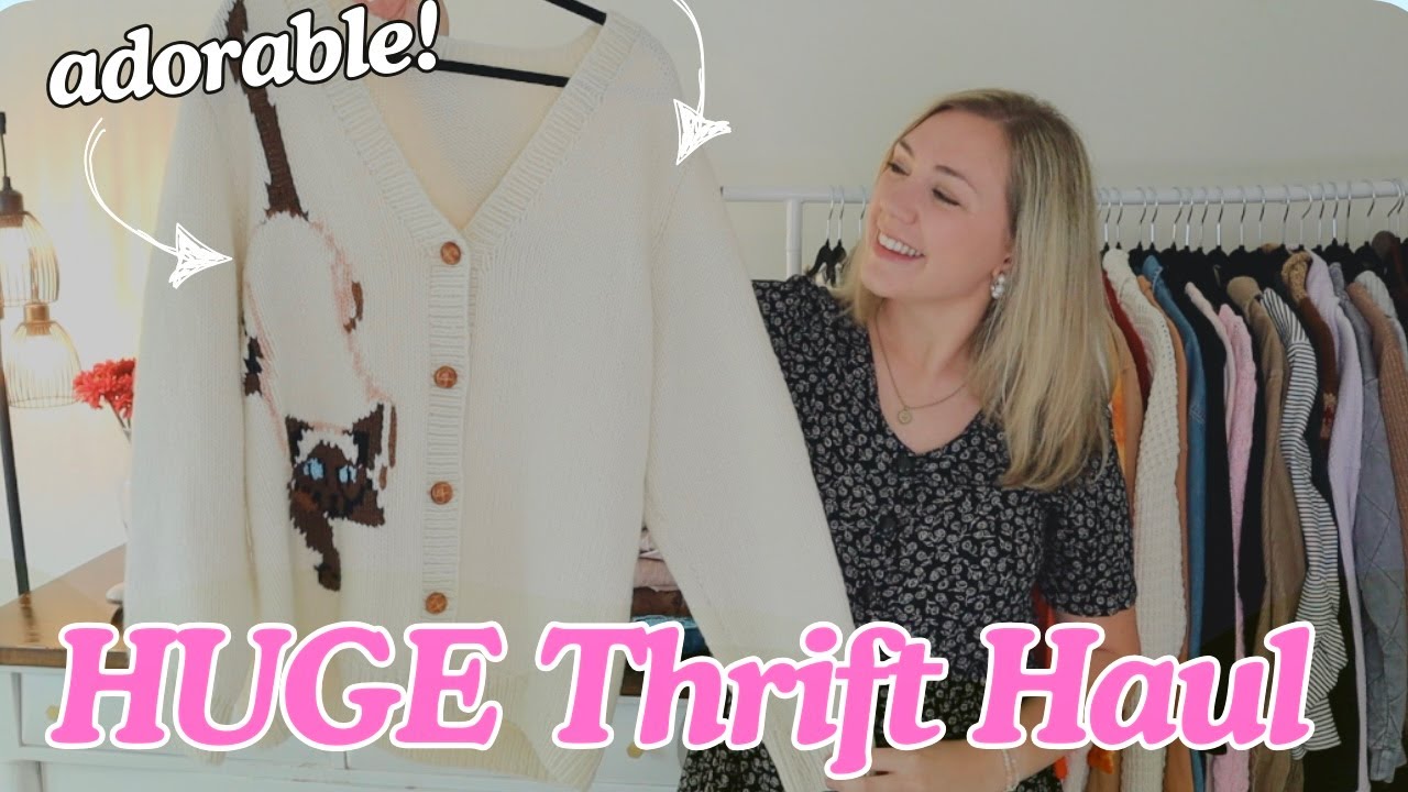 HUGE Thrift Haul to Resell on Poshmark! 50+ Items 🫢 ~Cozy Fall Sweaters & BOLO Brands!~