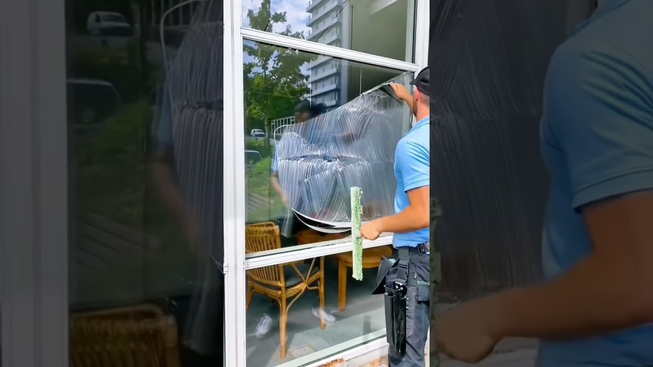 Satisfying Job! 💯🧼 #satisfying  #satisfyingsounds #oddlysatisfying #windowcleaning #shorts