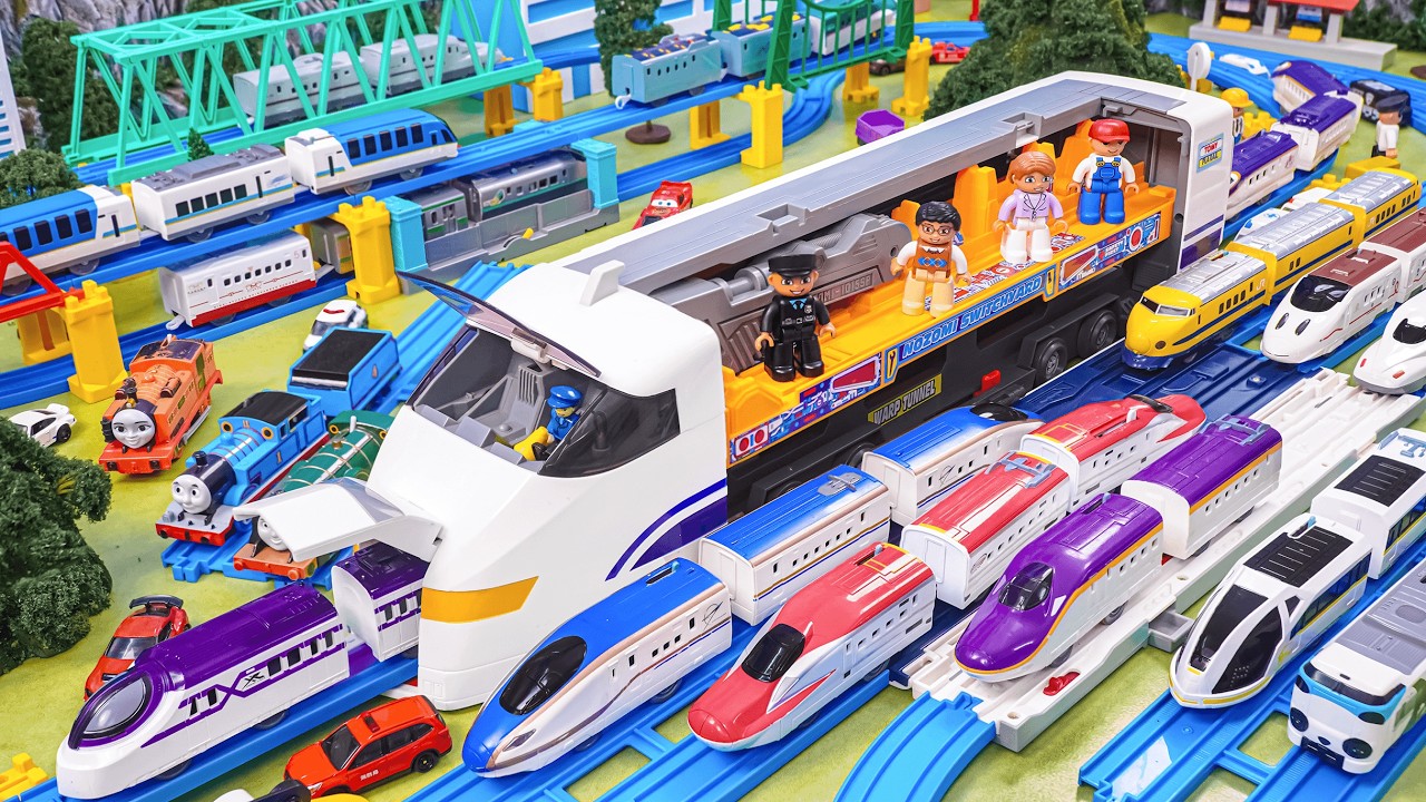 Plarail Shinkansen ☆ Construction Takara Tomy Big Shinkansen Nozomi Station & Pedestrian Overpass 🚉