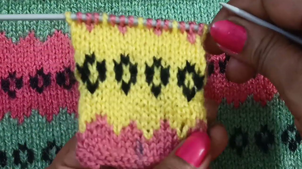 double colour sweater design for beginners