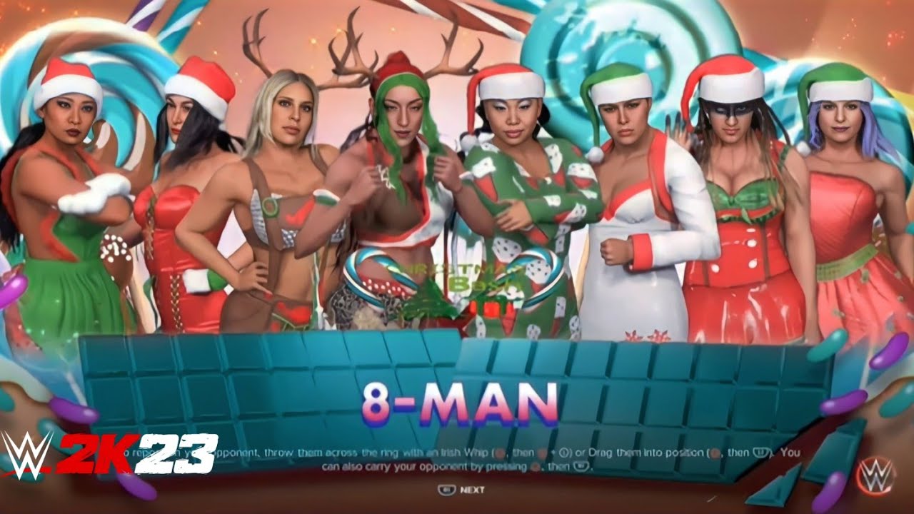 8 Women Elimination Match (CHRISTMAS EDITION) | WWE 2K23 PS4