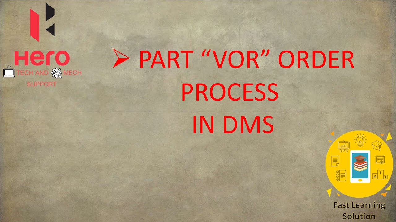 VOR ordering process IN HERO DMS | Road To 10K Subs.