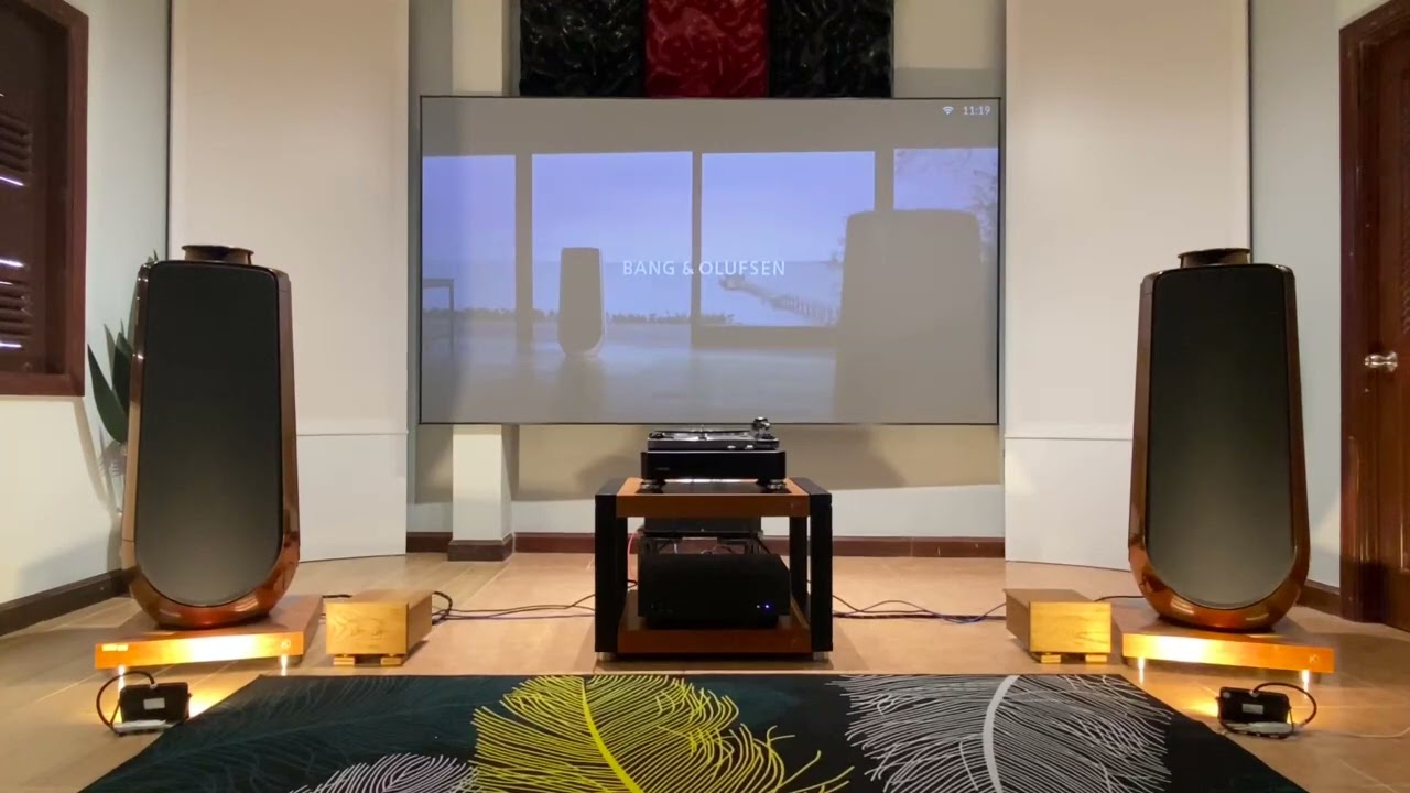 Loa không dây B&O Beolab 50 Brass & Mâm Đĩa Than Thorens TD 124 DD