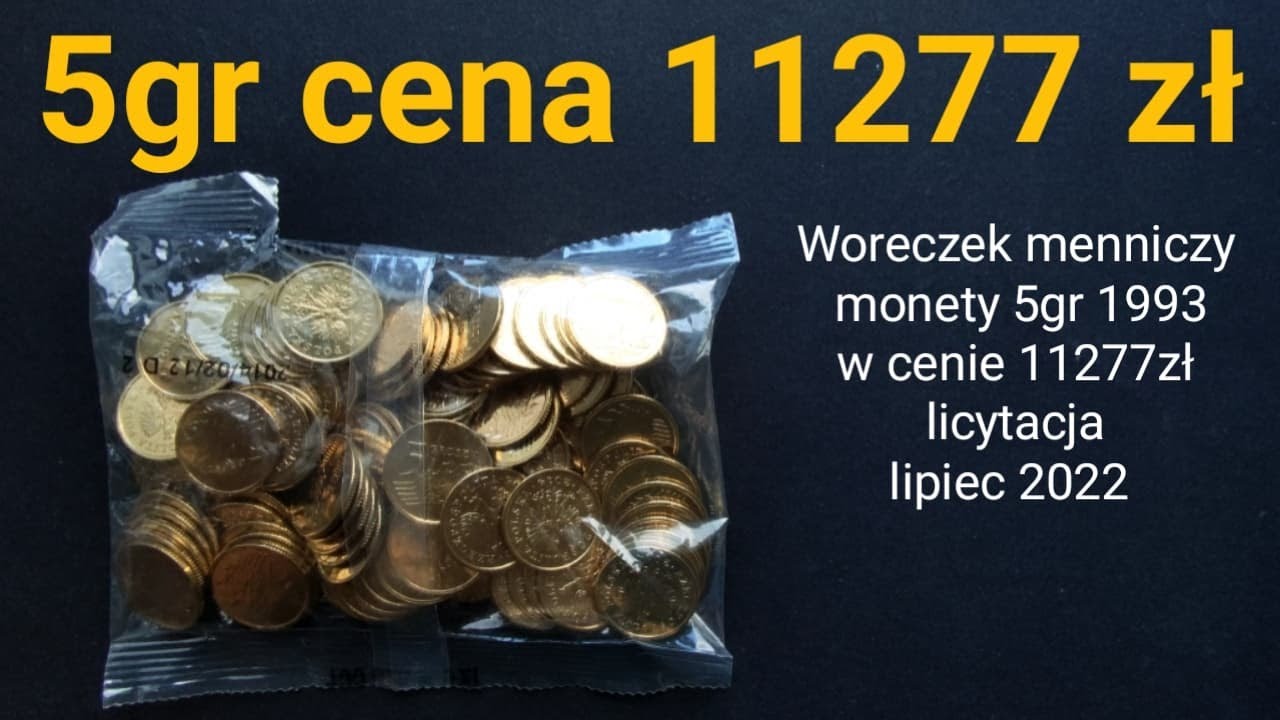 Szok 11277zł za 5 gr 1993, woreczek 100sztuk , Rekord cenowy dla tej monety #Inflacja Sierpień 2022