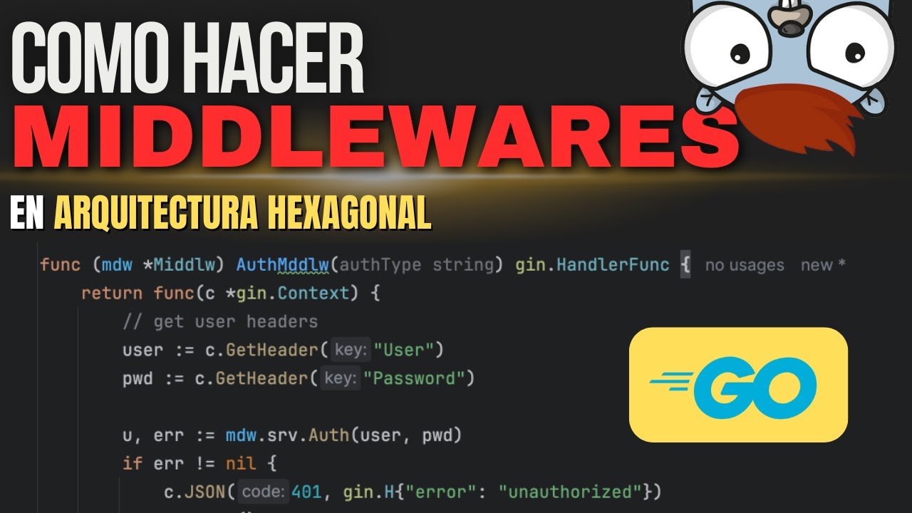 Como hago middlewares en Arquitectura Hexagonal #go #golang
