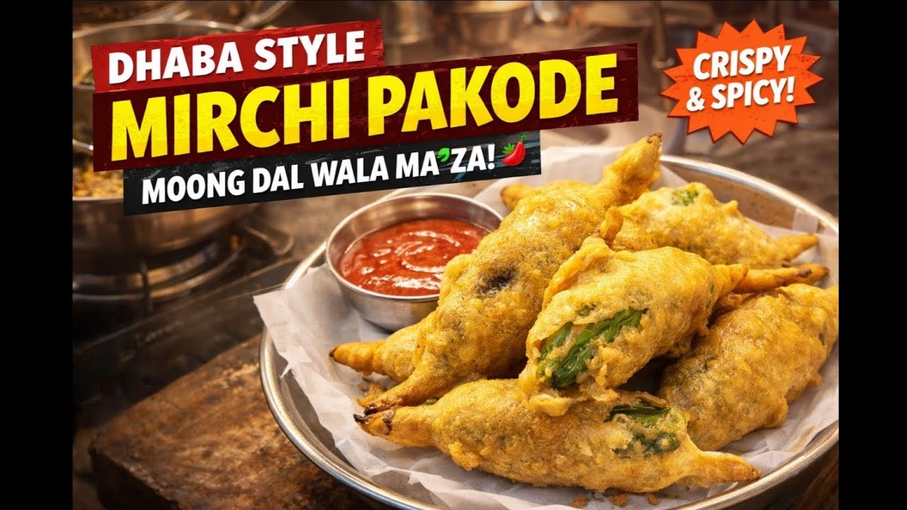 Dhaba Style Mirchi Pakode | Moong Dal ke Crispy Hari Mirch Pakora | Street Style