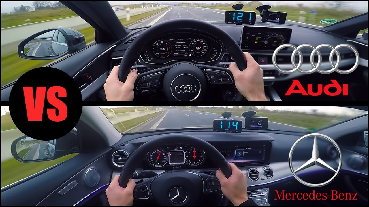 2017 Audi A4 vs Mercedes E350 (0-250km/h) POV- Acceleration, Top Speed TEST✔