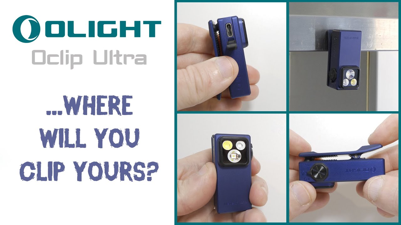 OLIGHT Oclip Ultra - Clip-on magnetic flashlight with Spotlight, floodlight & UV light