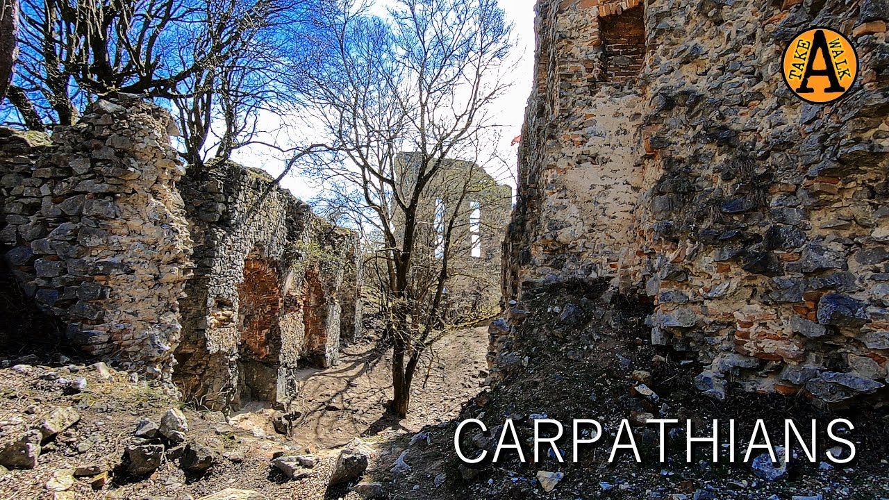 Relaxing Walk Through Ruins of a Medieval Castle | Forest Authentic Nature Sounds | No Music
