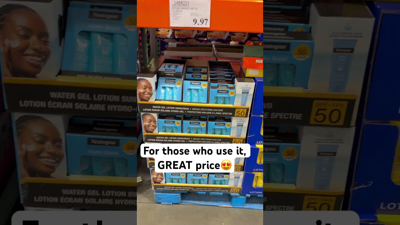 Costco bargain😍Neutrogena Hydro Boost Sunscreen SPF 50 🌞3 for $9.97 🎊Langford Costco BC🌈