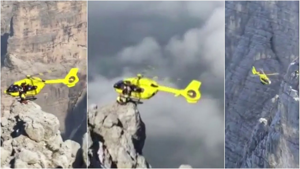 Dramatic simulation rescue atop Italian mountain