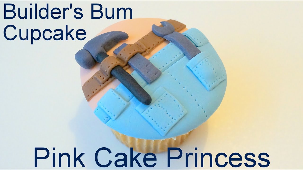 Father's Day Cupcake - How to Make a Builder's Bum Cupcake by Pink Cake Princess