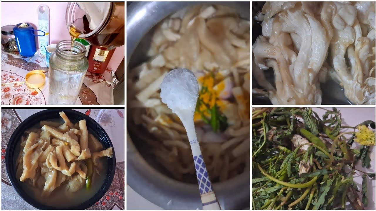 After office work cooking dinner/ mushroom, Organic vegetables/ Tripura boil dishes 