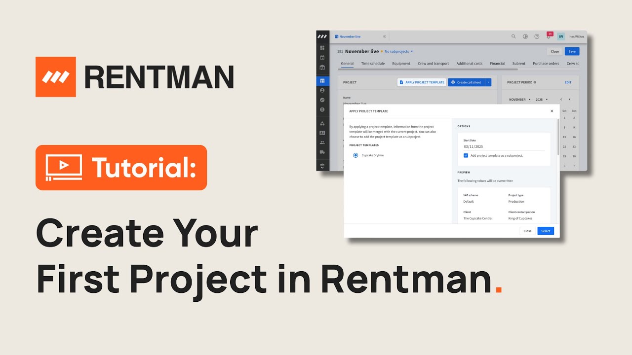Rentman Tutorial | How to Create Your First Project