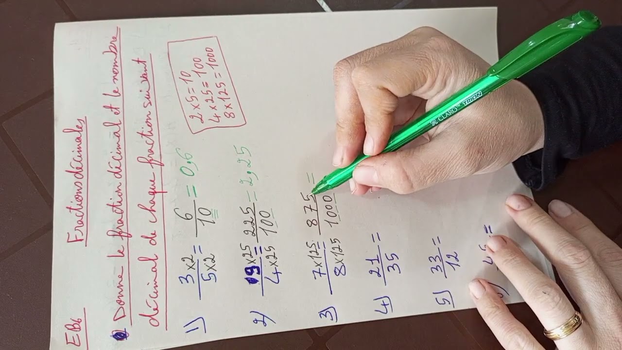 EB6✍️✍️✍️✍️Fraction décimal👩‍🏫👩‍🏫👩‍🏫