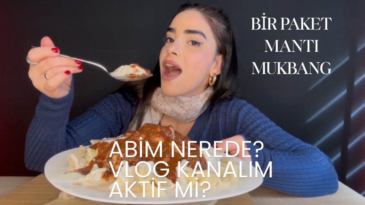 DEV TEPSİDE BOL YOĞURTLU MANTI  MUKBANG  SARIMSAKLI YOĞURT SOS ŞÖLENİ MONAPERA