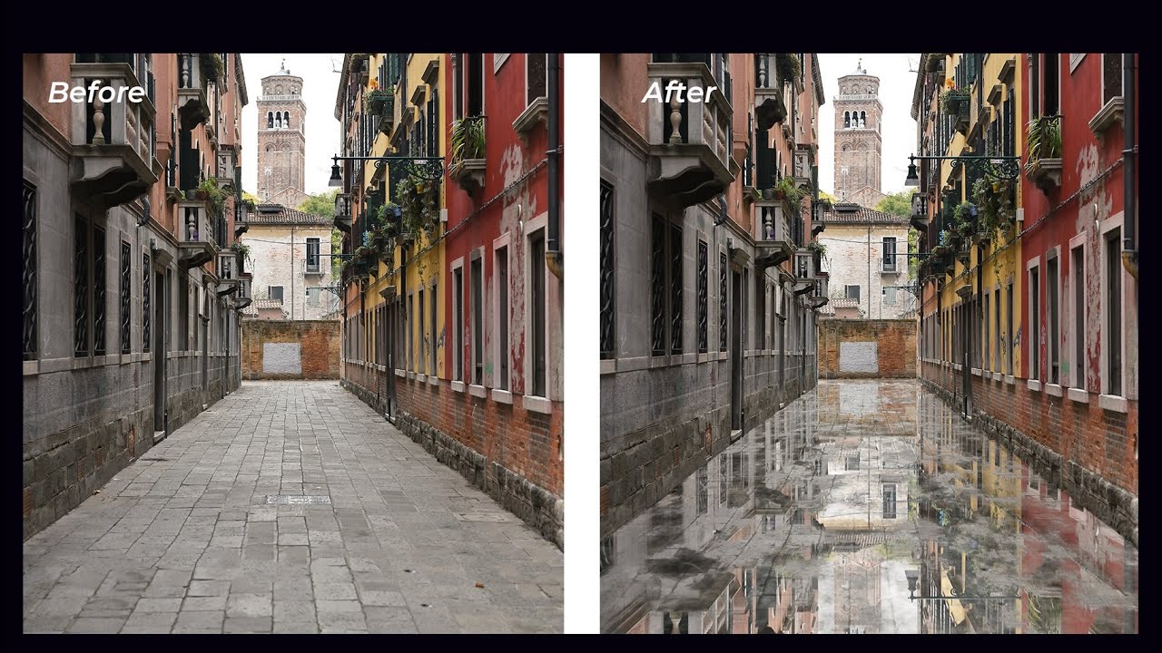 Create Puddle Map in Photoshop 🔥 Step-by-Step Tutorial 🌦️✨