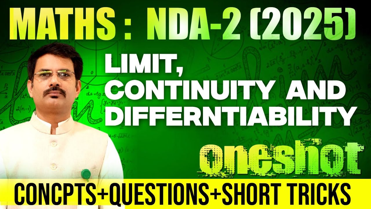 NDA 2 2025 | Limit Continuity and Differentiability | Concepts + Questions | By Rathi Sir