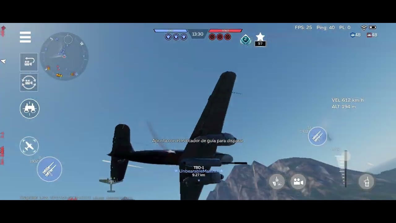 Jugando en modo de aviones