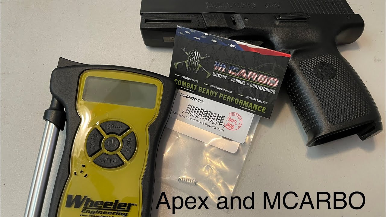 Smith and Wesson Sigma SW9VE with Apex and MCARBO springs SD9VE and SD9 2.0 trigger pull weight