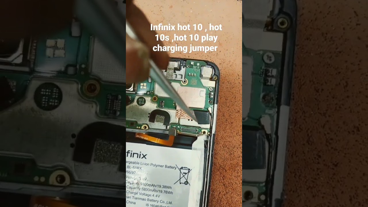 Infinix hot 10 , hot 10s ,hot 10 play charging jumper 100% done