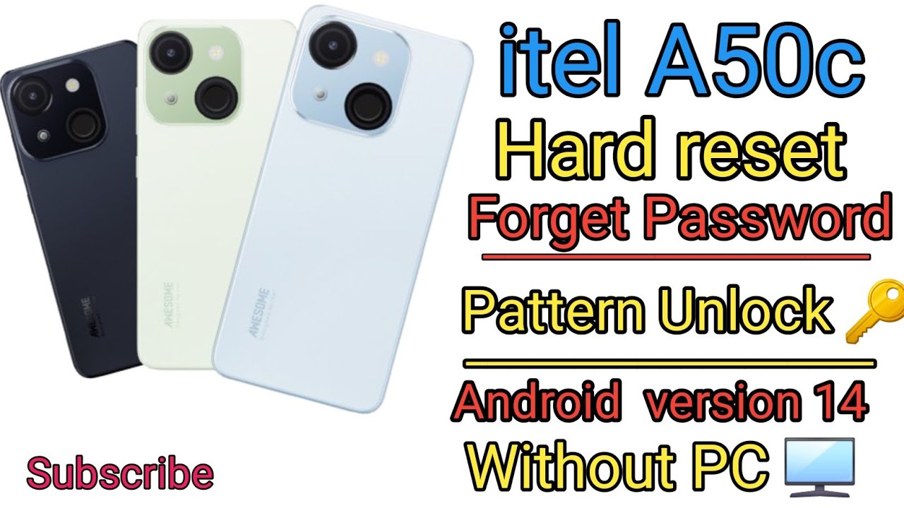 Itel A50c (A669L)hard reset || itel A50c Unlock 🔓 pattern lock 2026 || Android Version 14