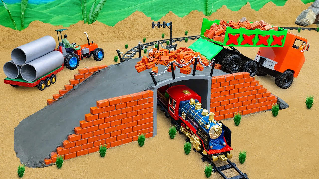 Train Track Accident After Giant Spider Attack | DIY Mini Truck Overpass Construction Project