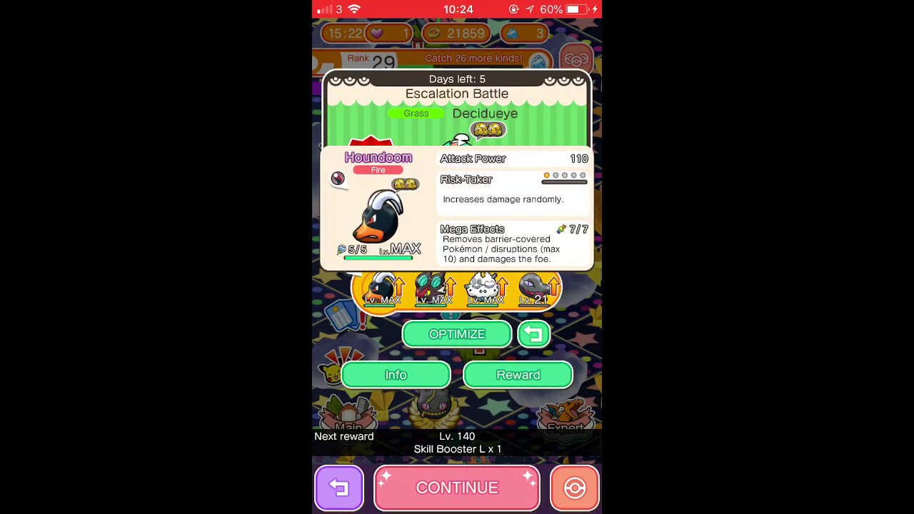 Pokemon Shuffle Decidueye Escalation Battle Stage 140
