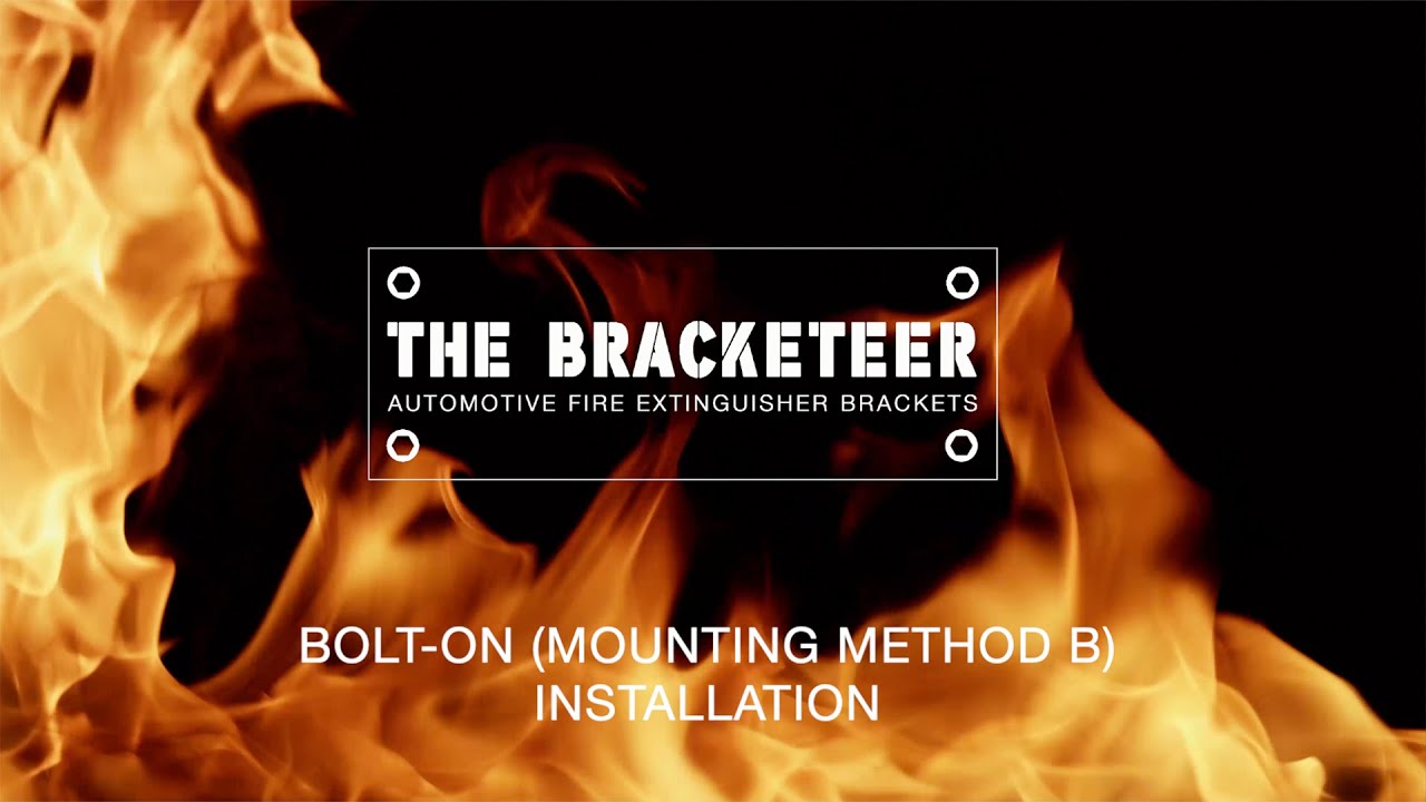 The Bracketeer Universal Car Fire Extinguisher Bracket Bolt On Installation Instructions.