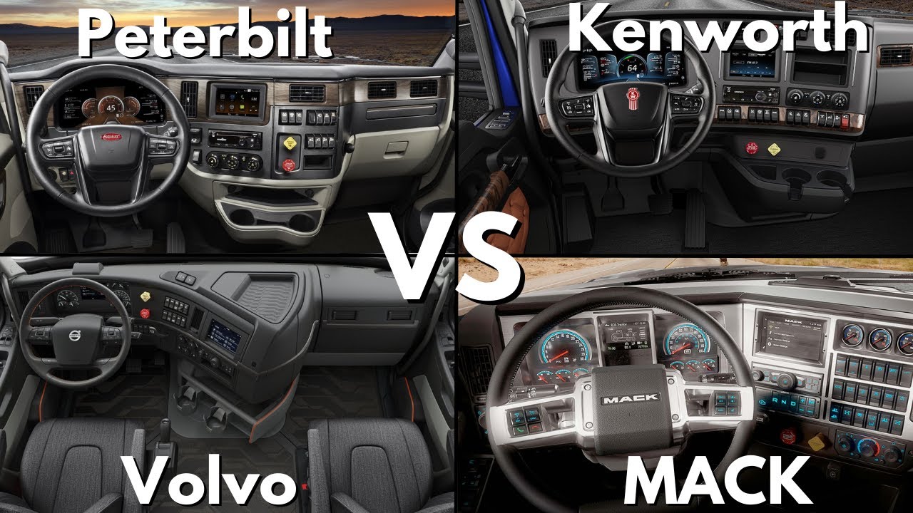 Битва грузовиков внутри ▶ Peterbilt против Kenworth против Volvo против MACK