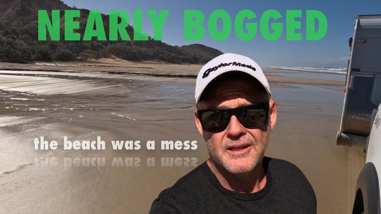 Nearly Bogged Towing Our Caravan off Teewah Beach Camping.