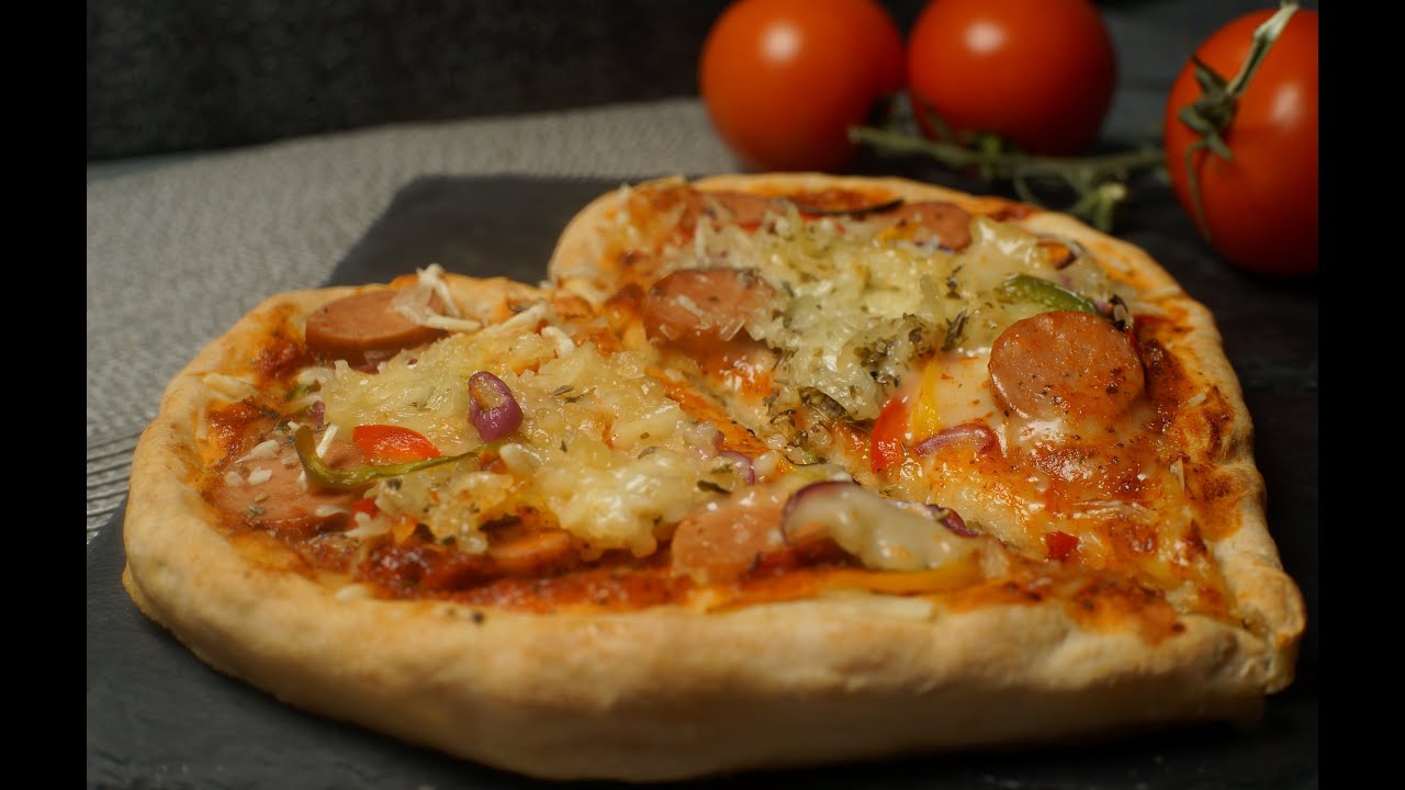 Valentine's Day Treat l How to make  Heart Pizza l Homemade Pizza dough l Vegan Recipes