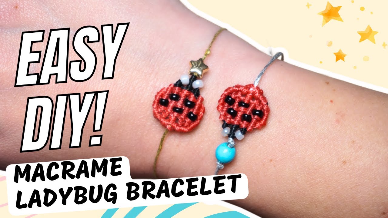 Make This Adorable Macrame Ladybug Bracelet 🐞 | Super Easy DIY for Beginners!