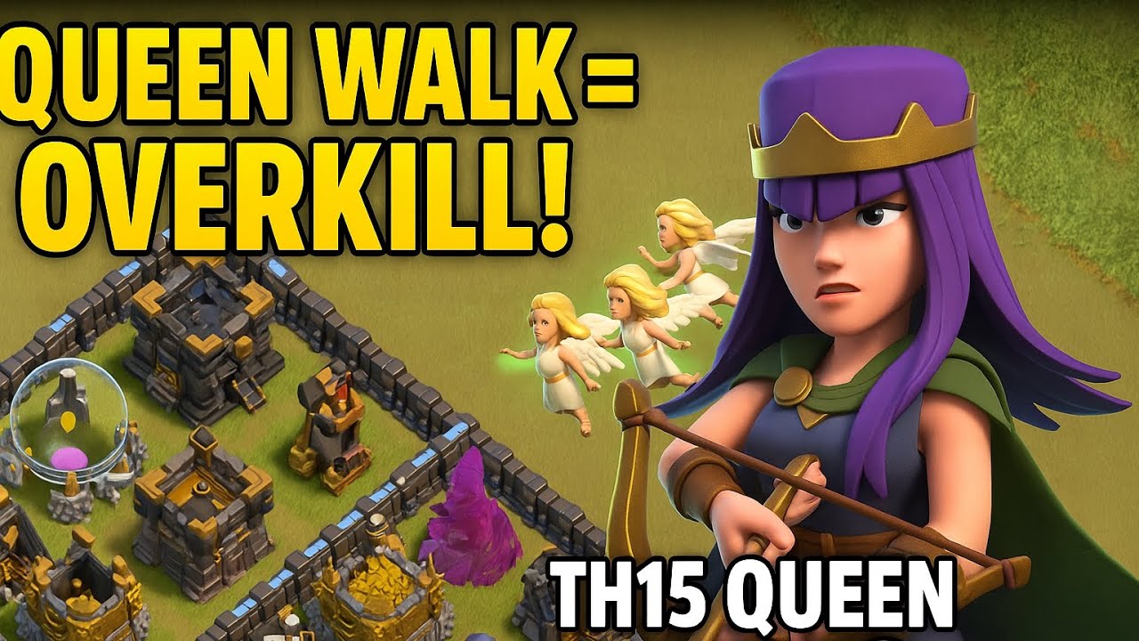 Archer Queen Too OP for TH9 😂 | Queen Walk Showcase (Clash of Clans)