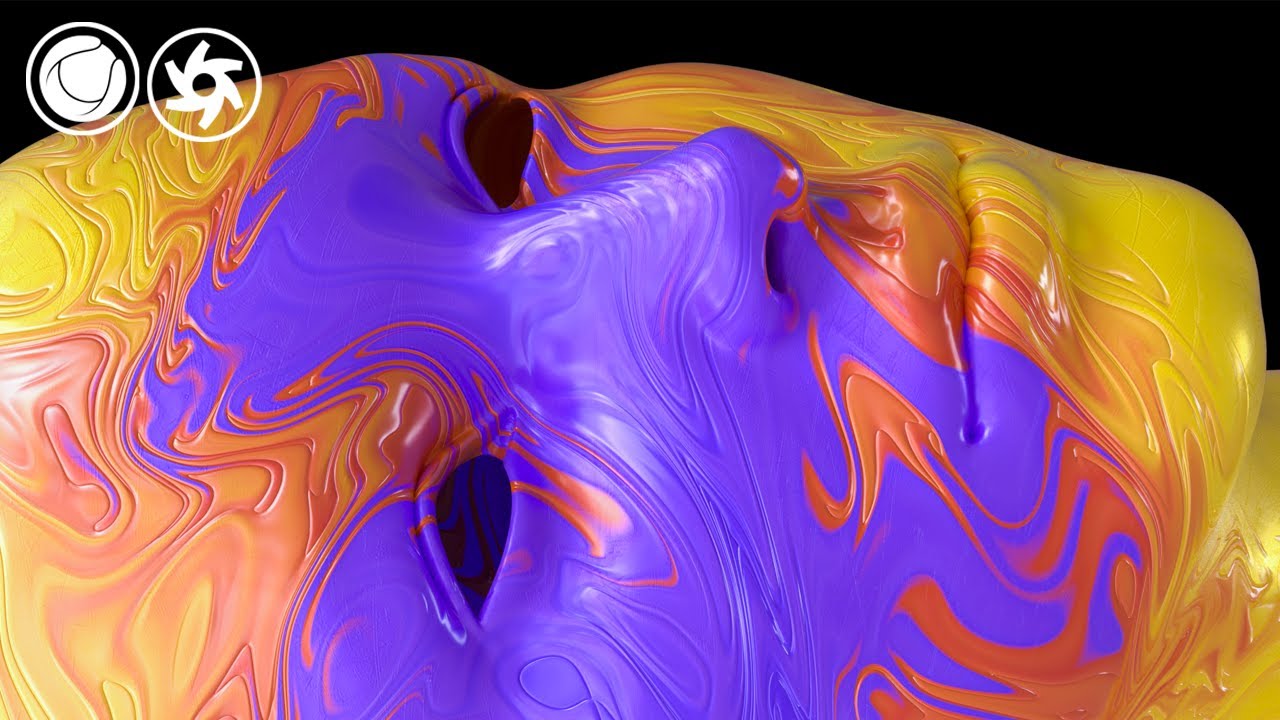 Animated Fluid Paint Texture inside Cinema 4D using Octane
