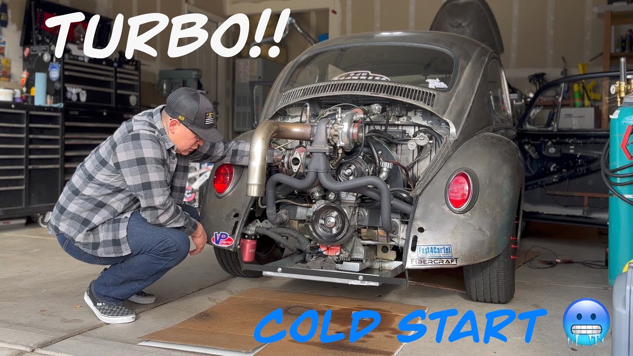 TURBO VW BUG COLD START 🥶 SHE WAS ANGRY ! ! !