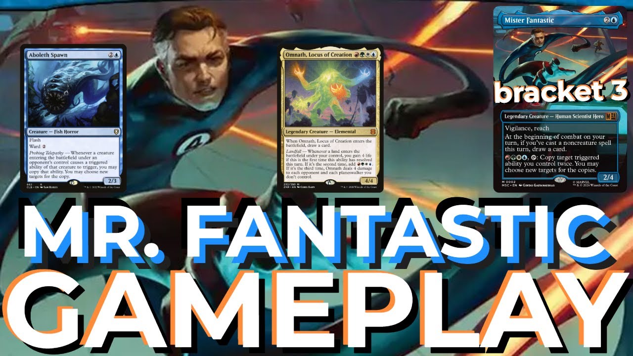 Marvel Superheroes Sneak Preview! Mister Fantastic 4 EDH Gameplay vs Liberty Prime, Venom, Cloud MTG