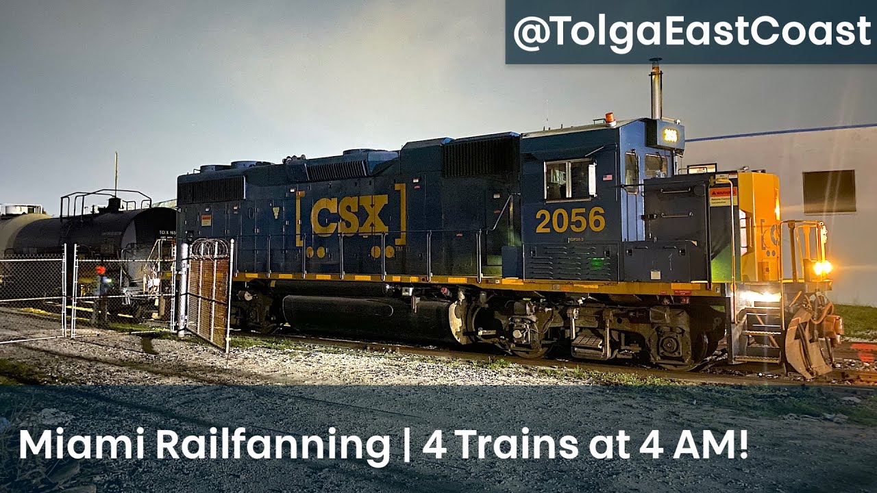 Miami Railfanning | 4 Trains at 4 AM! CSX, Tri-Rail, and Florida East Coast Railway