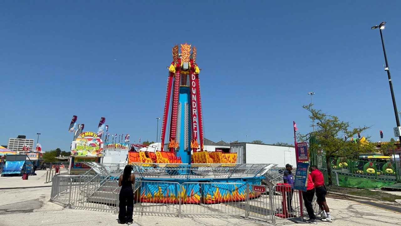 NEW North American Midway Downdraft Ride at Woodfield Mall Spring Fling Carnival 2025.