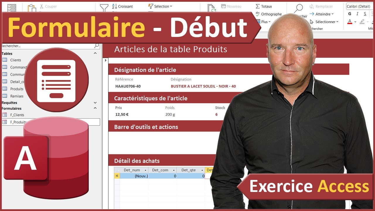 Organiser les données dans un formulaire Access