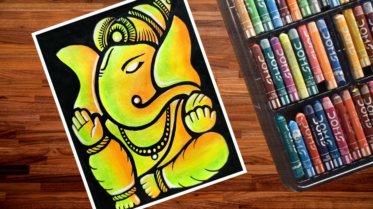 Easy Lord Ganesha Drawing | Easy Ganesh / Ganpati Drawing | Ganesh Chaturthi Special drawing| Pastel