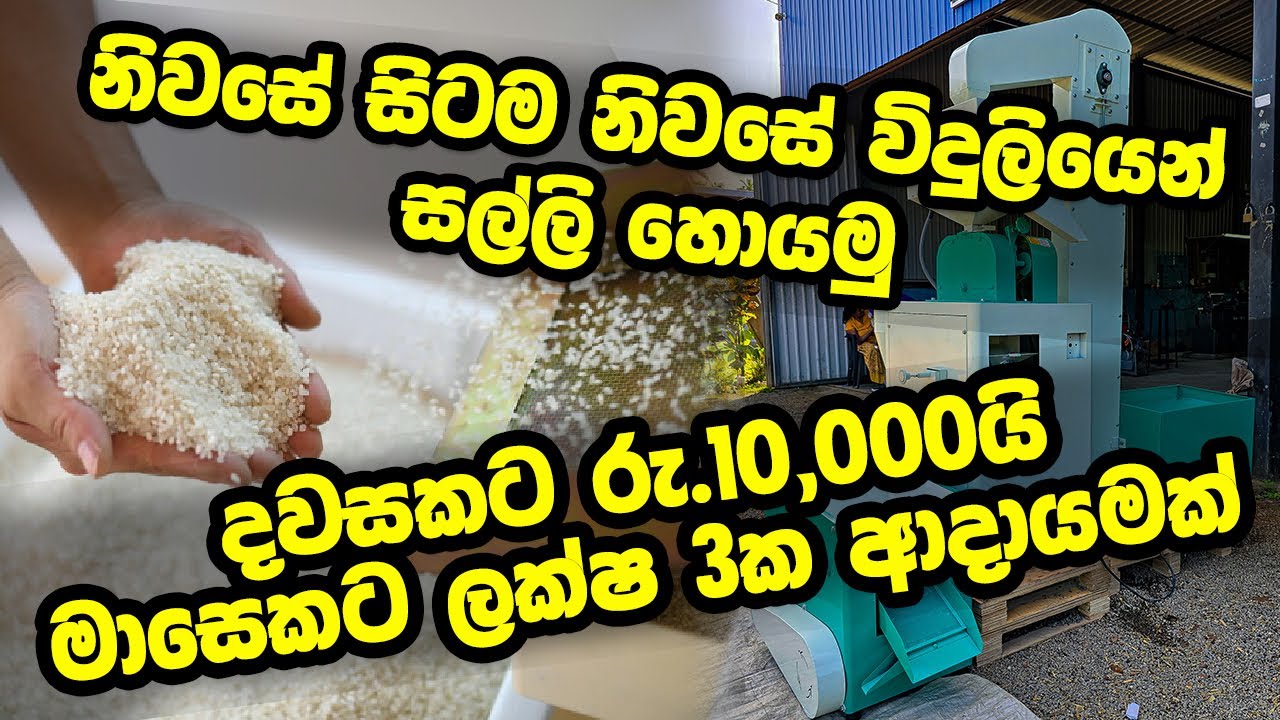 මාසේට රු ලක්ෂ තුනක් හොයන්න පුළුවන් ගල් වැලි සේරම ඉවත් වෙන නිවසේ විදුලියෙන් වී කෙටිමේ මැශිම