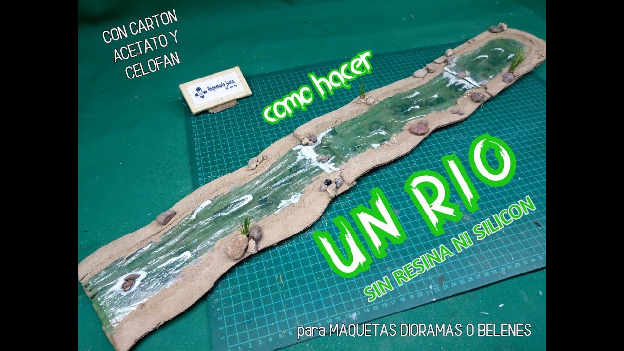 Como hacer/ RIO/sin RESINA ni SILICON /solo CARTON ACETATO CELOFAN/ Maquetas Dioramas Belenes/2022