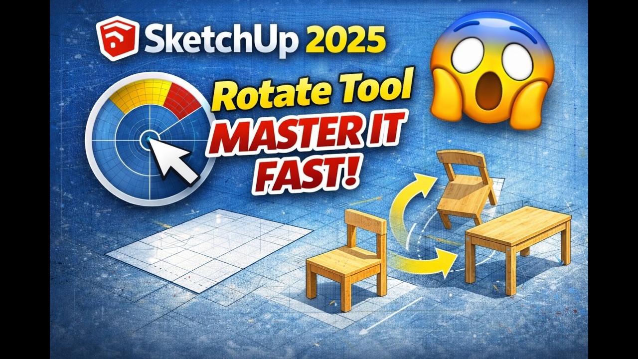 SketchUp 2025 Rotate Tool Explained Clearly