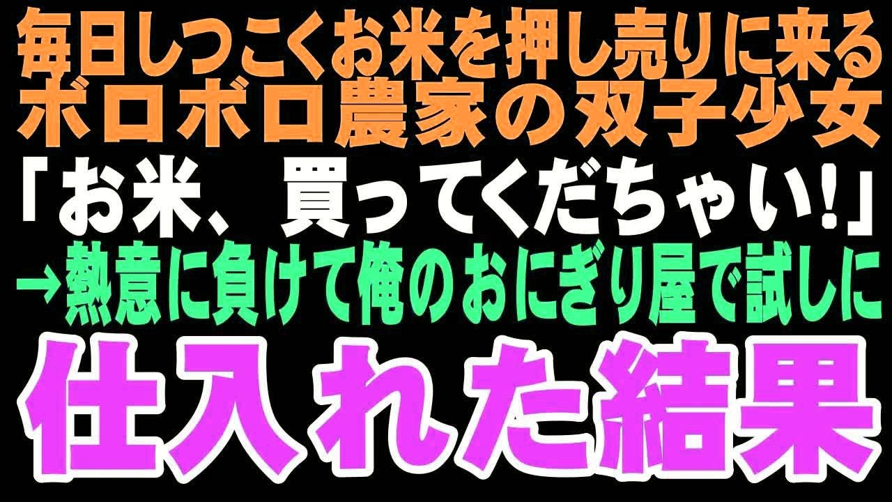 【感動する話】「お米買ってくだちゃい」俺のおにぎり屋に現れたのは幼い双子の姉妹だった。彼女たちとの出会いが俺の人生を根底から変える奇跡の始まりになるとはこの時は思いもしなかった…【朗読】