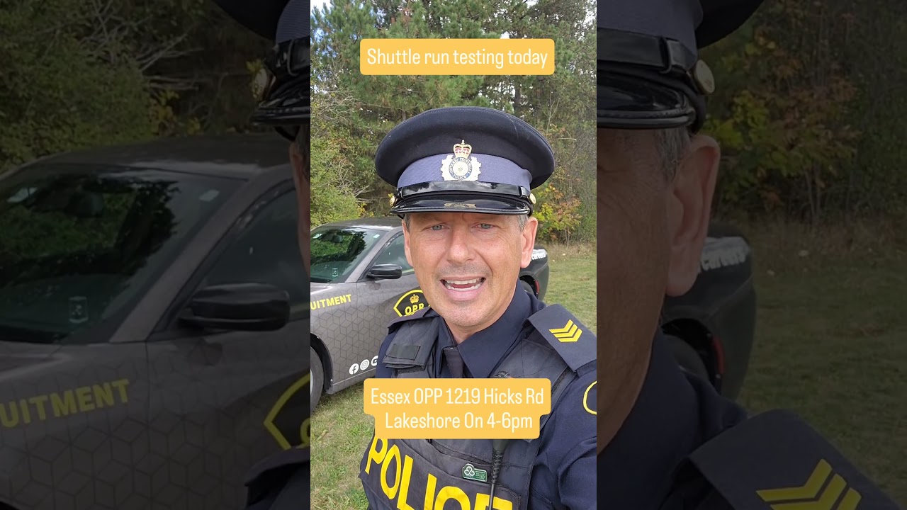 Shuttle run testing today. Essex OPP 1219 Hicks Rd. Lakeshore On 4-6pm