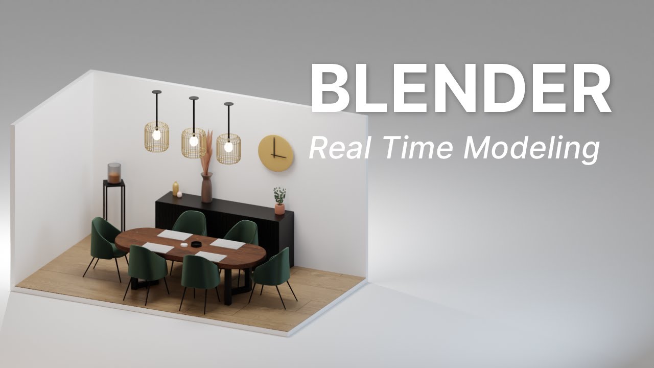 Beginner Friendly Real-time modeling Blender 3D tutorial: Modern Dining Room