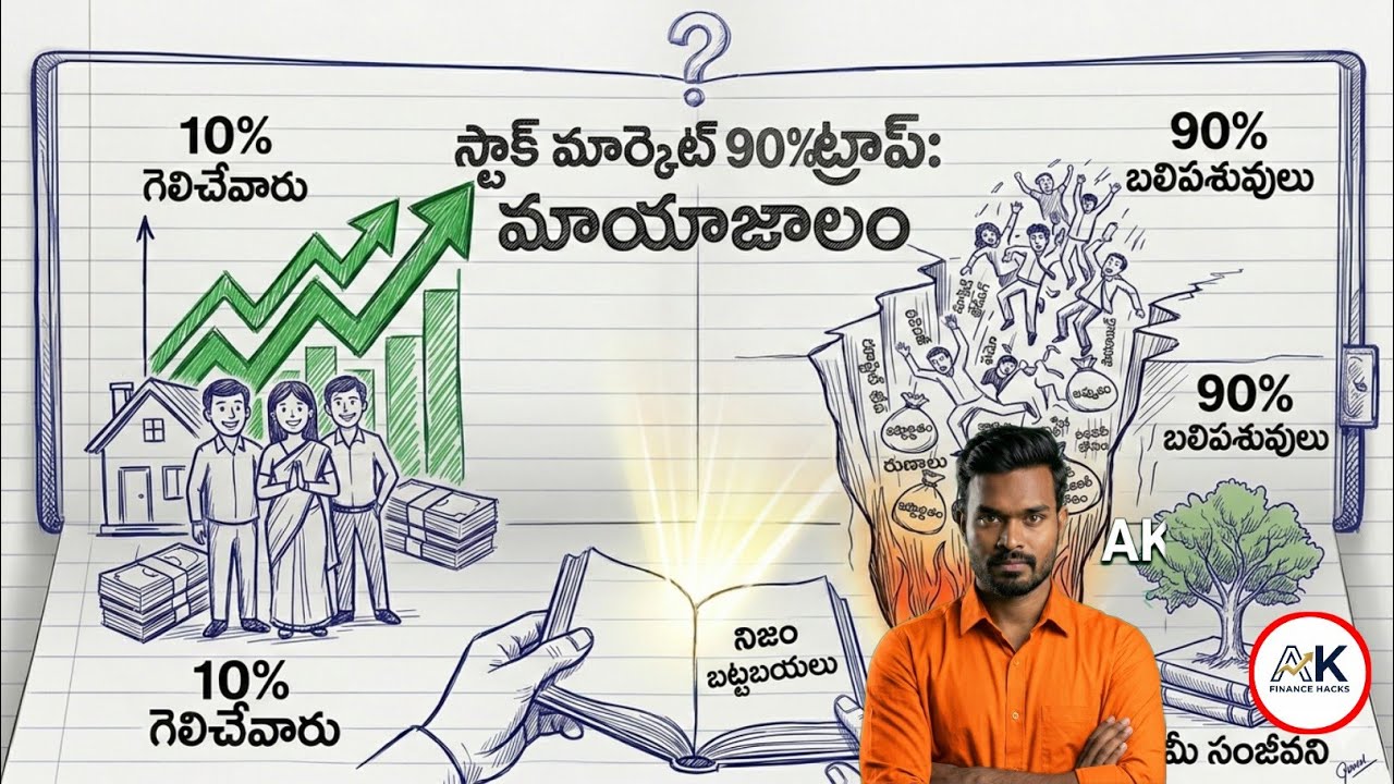 🛑 The 90% Trap: స్టాక్ మార్కెట్‌లో జనాలు లక్షలు ఎందుకు పోగొట్టుకుంటారో తెలుసా? | AK Finance Hacks